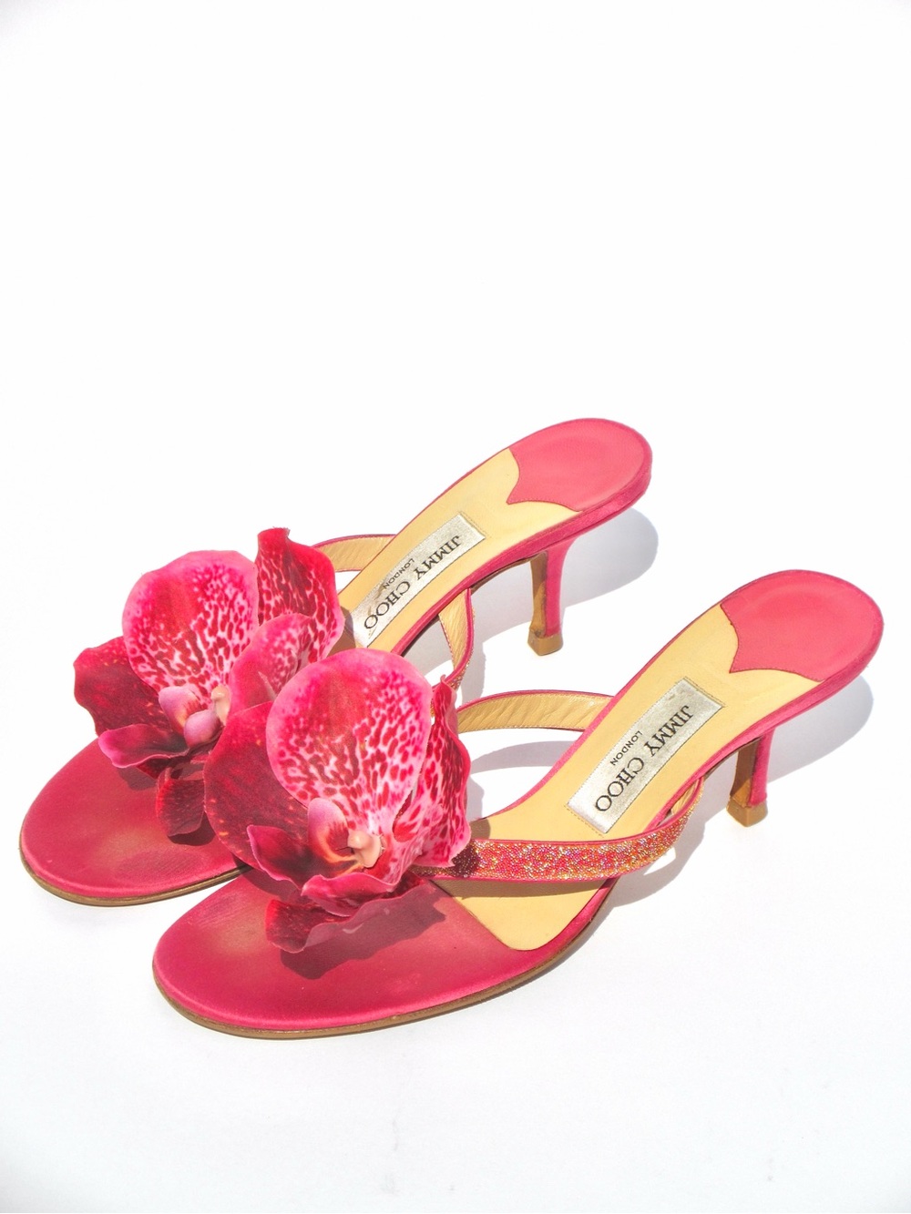 Reworked Upcycled Jimmy Choo Pink Orchid Kitten Heels